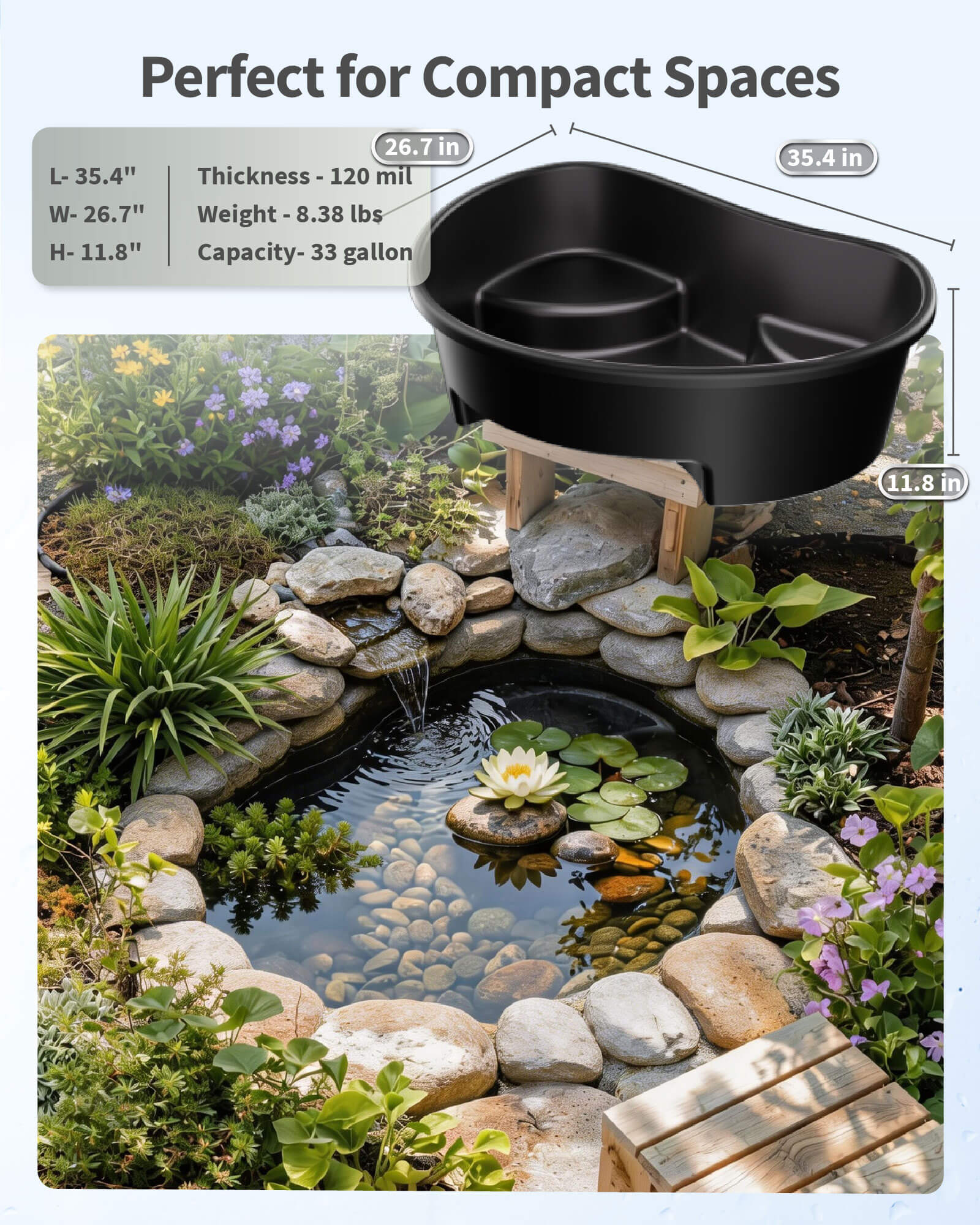 33 Gallon Rigid Preformed Plastic Ponds