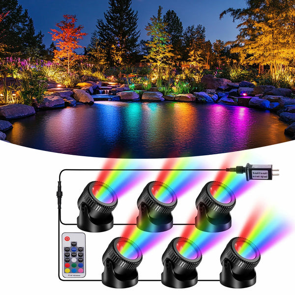 Projecteurs électriques subaquatiques colorés à 6 têtes pour bassin