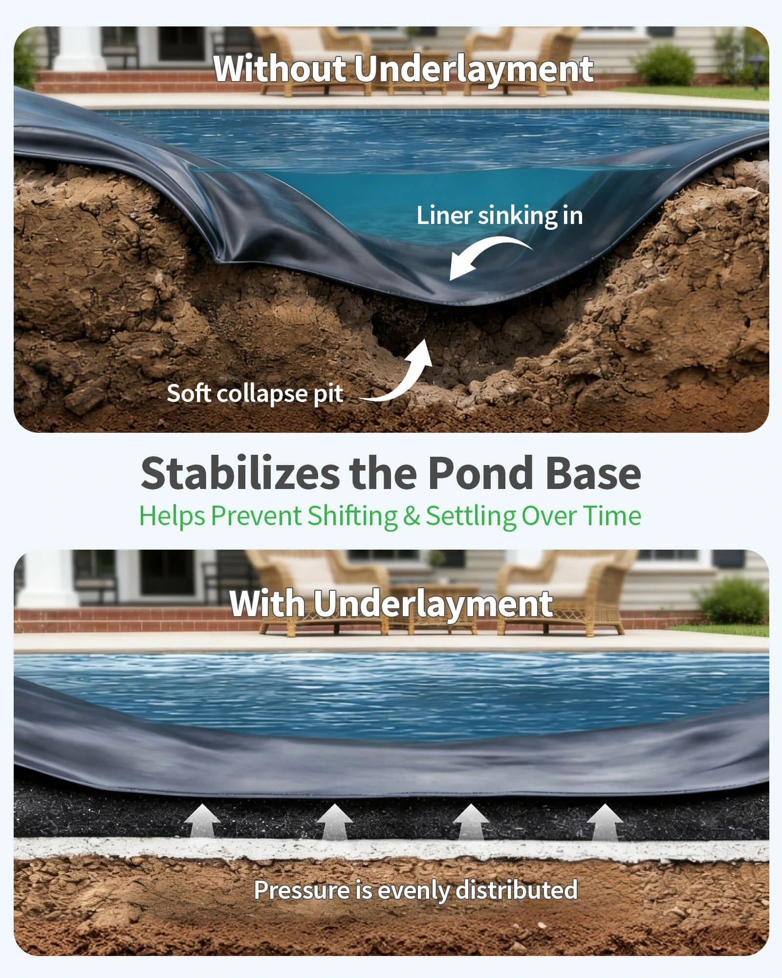 Sous-couche pour bassin de 11,5 pi x 11,5 pi