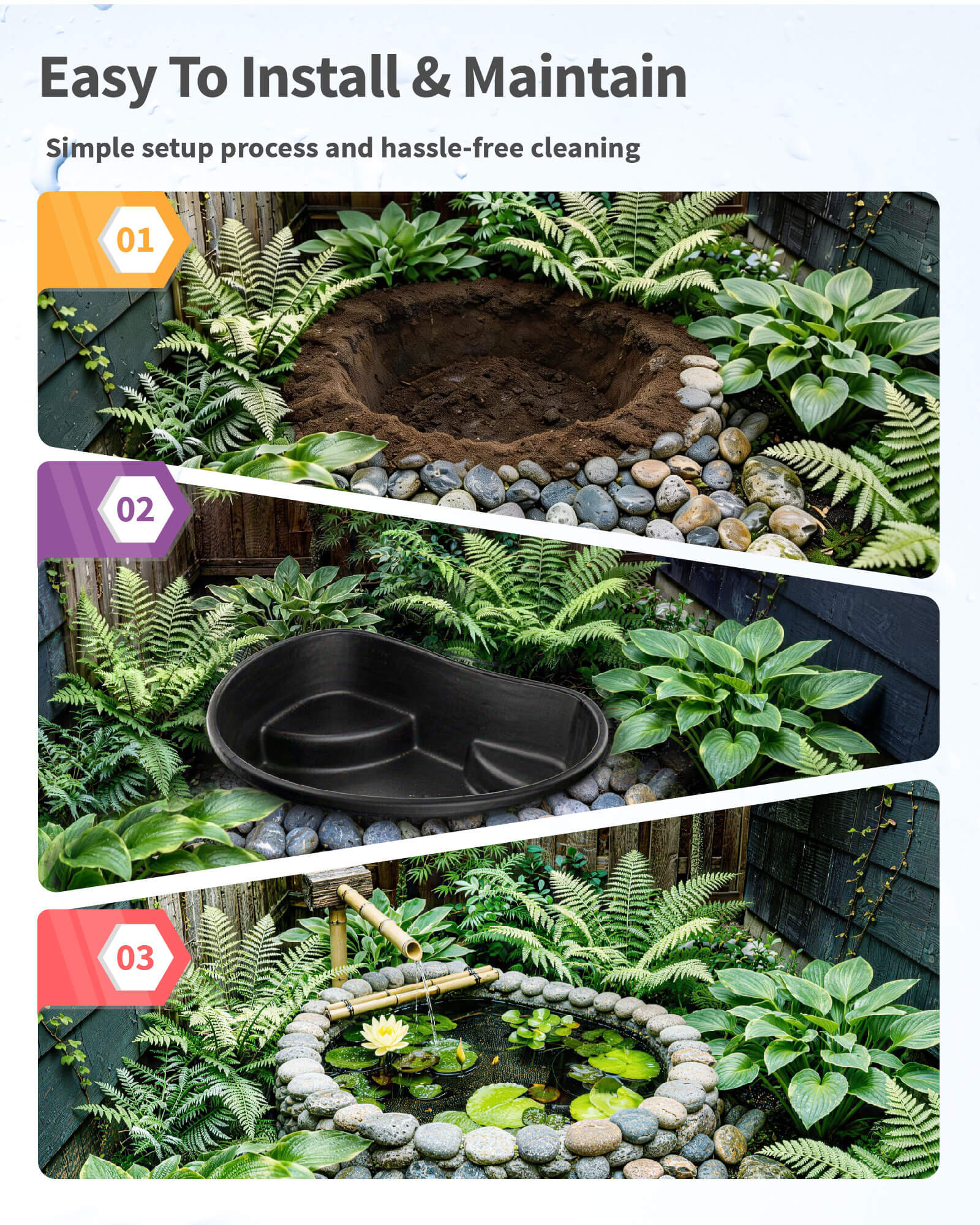 33 Gallon Rigid Preformed Plastic Ponds
