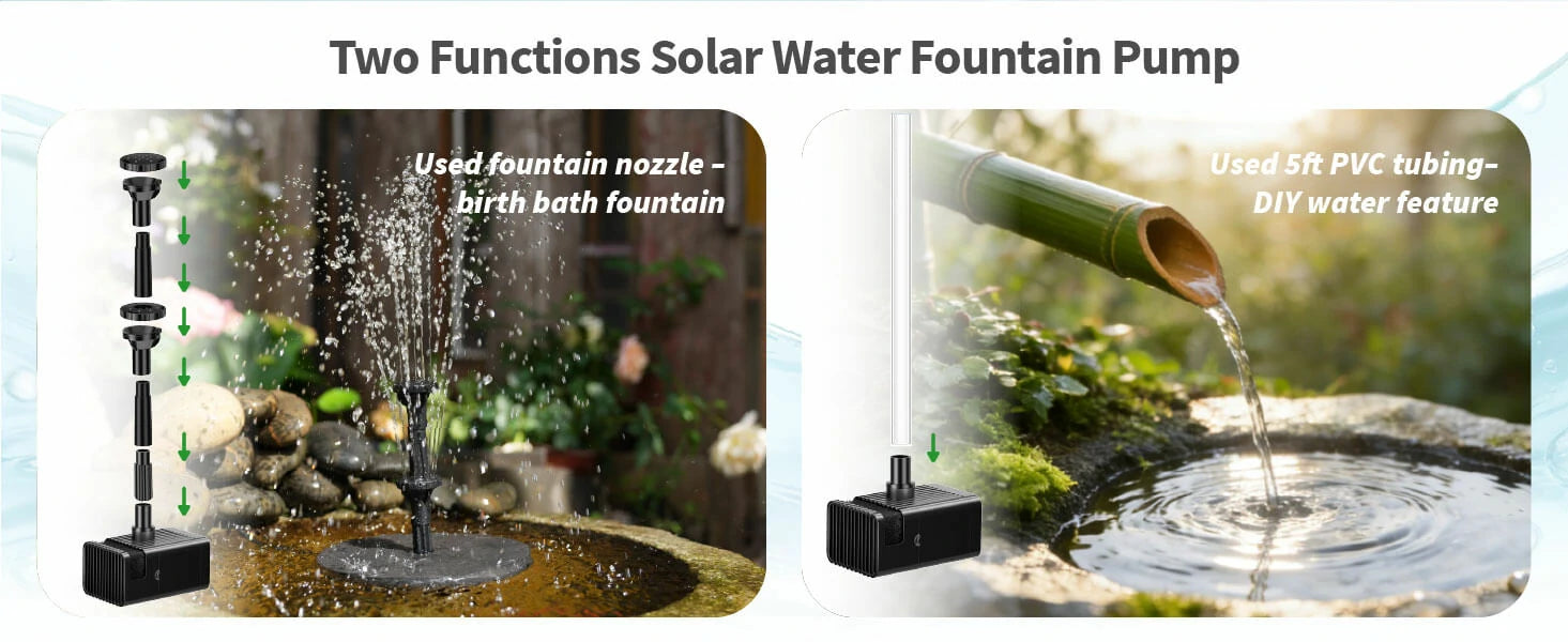 12W Solar Bird Bath Fountain Pump with Battery Backup for Bird Bath, Water Feature
