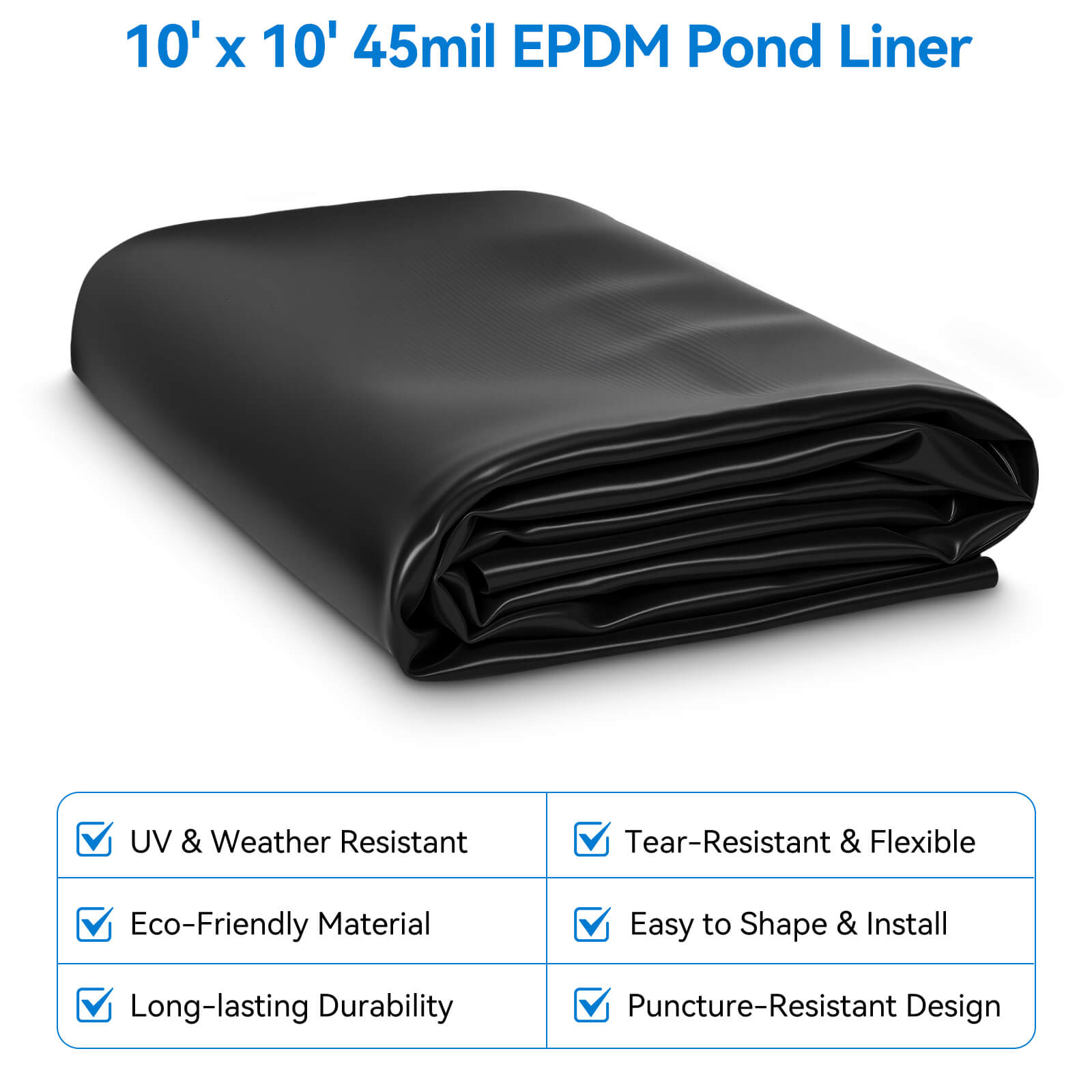 10' x 10' 45mil EPDM Pond Liner