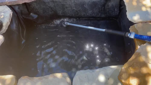 9. Slowly fill the pond with water.