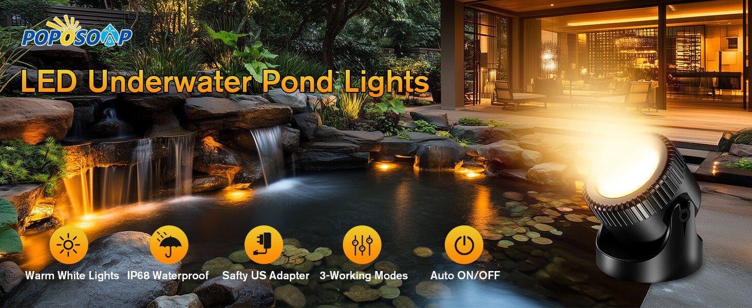 LED Underwater Pond Lights - Warm Glow That Transforms Your Pond at Night