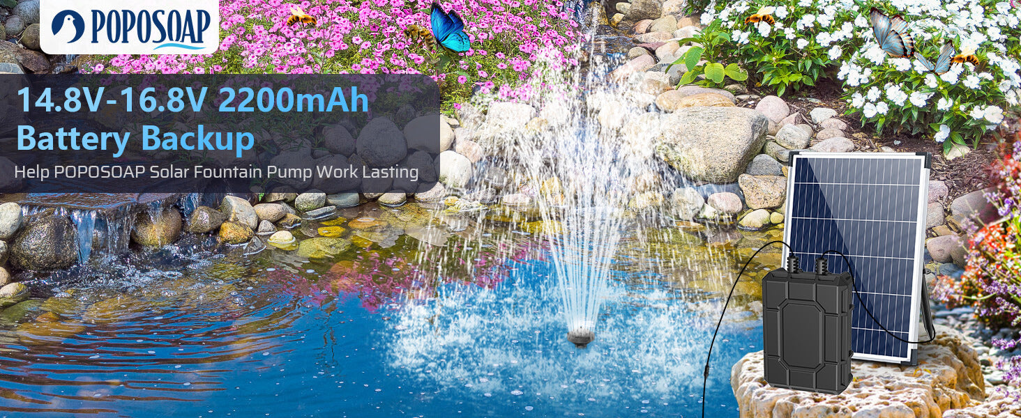 2200mAh Battery Backup for 10W/12W/20W Solar Fountain Pump