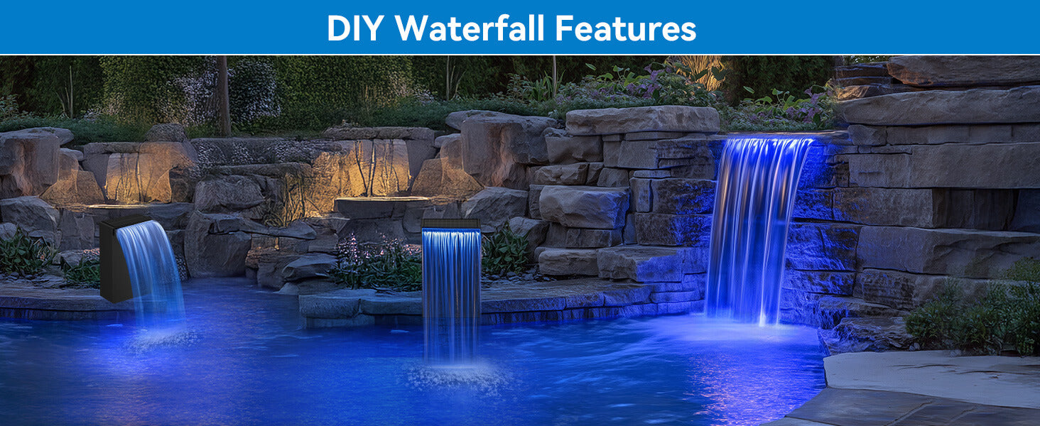 Pondless Feature with Blue LED lights