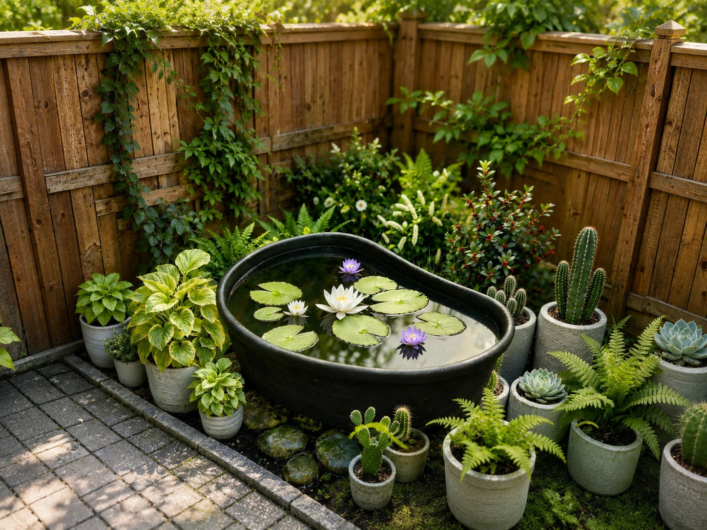 Courtyard pond preformed