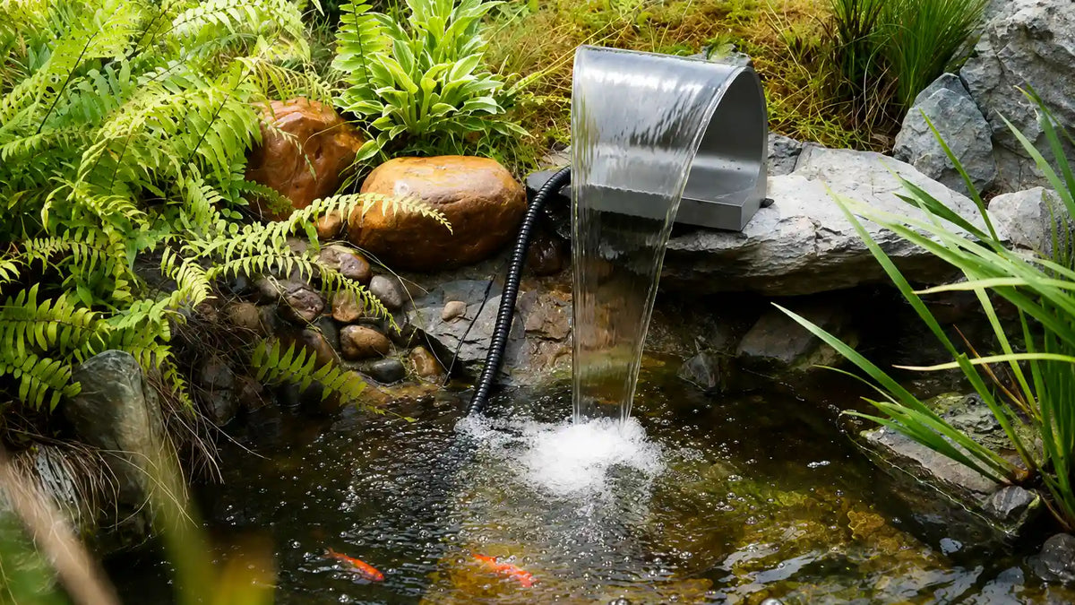 Koi pond waterfall pond pump