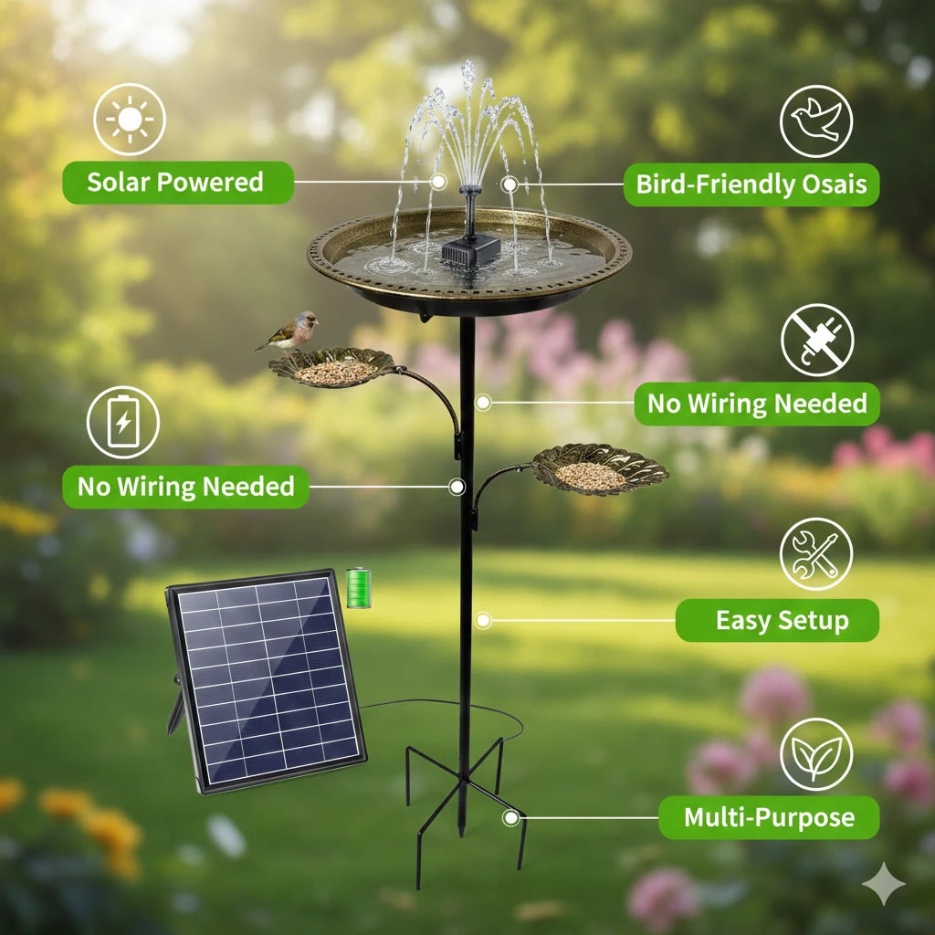 Solar Bird Bath Fountain Kit