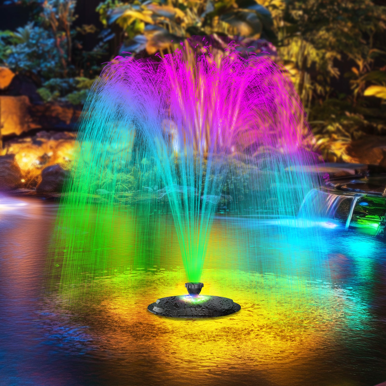 45W 660GPH Floating Fountain with LED Light