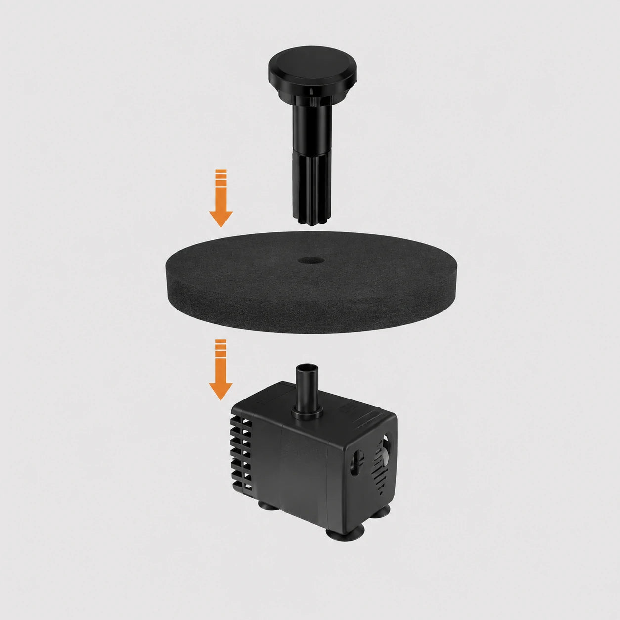 assembly mini submersible fountain pump