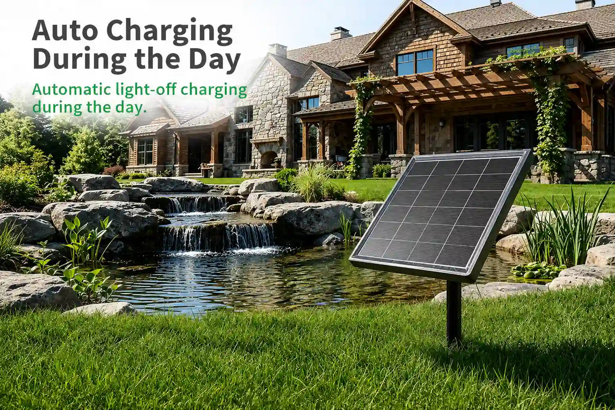 Daytime auto‑charge solar powered underwater lights
