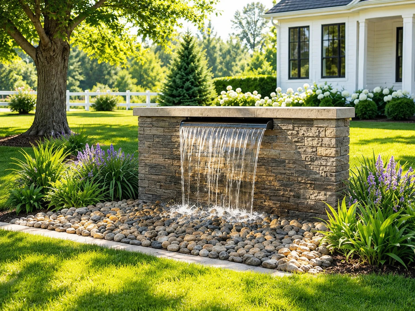 basin for pondless waterfall wall