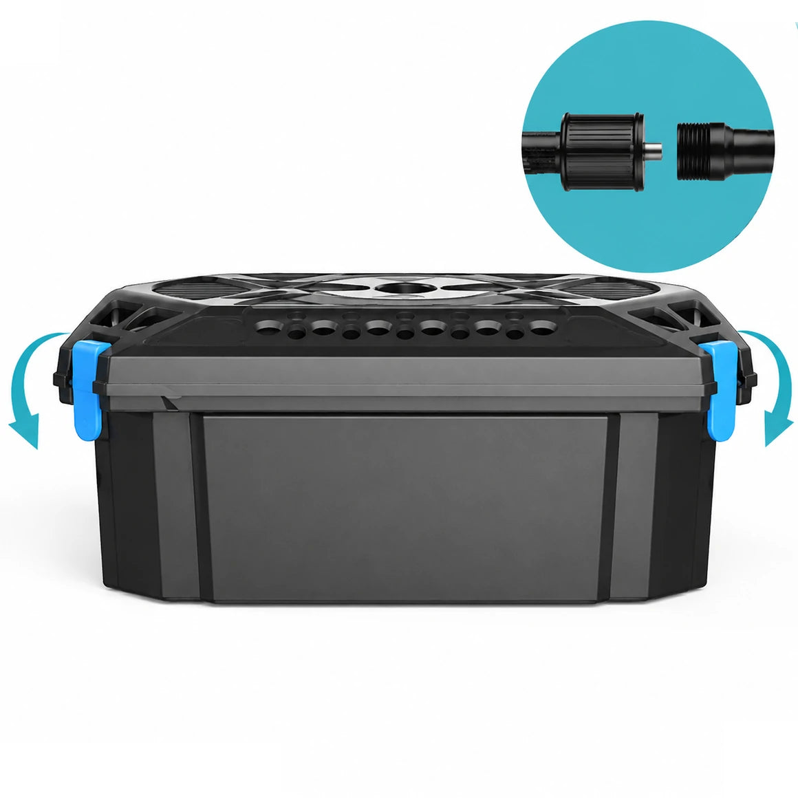 connect fish pond filter system