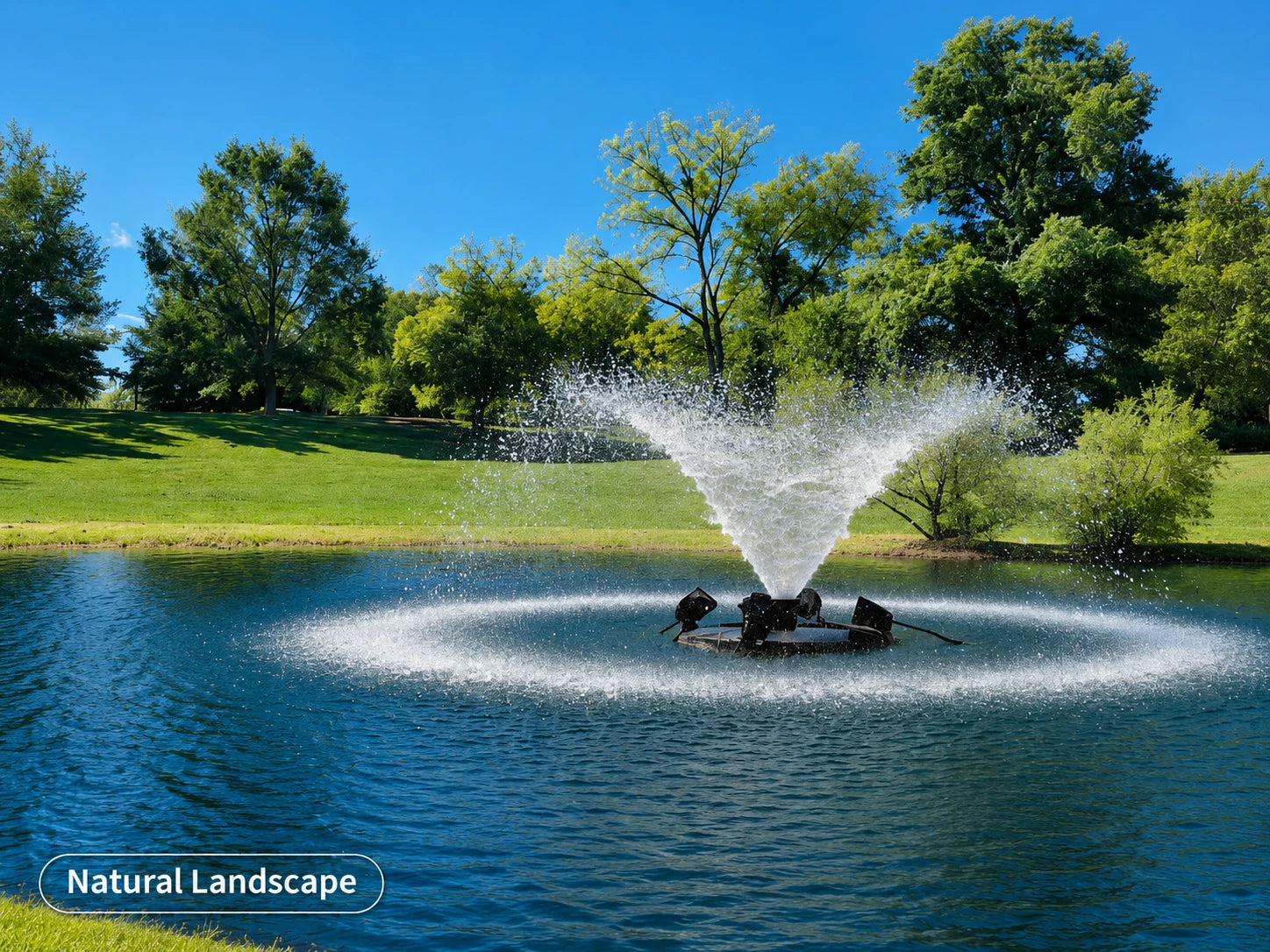 floating fountain pump for natural landscape
