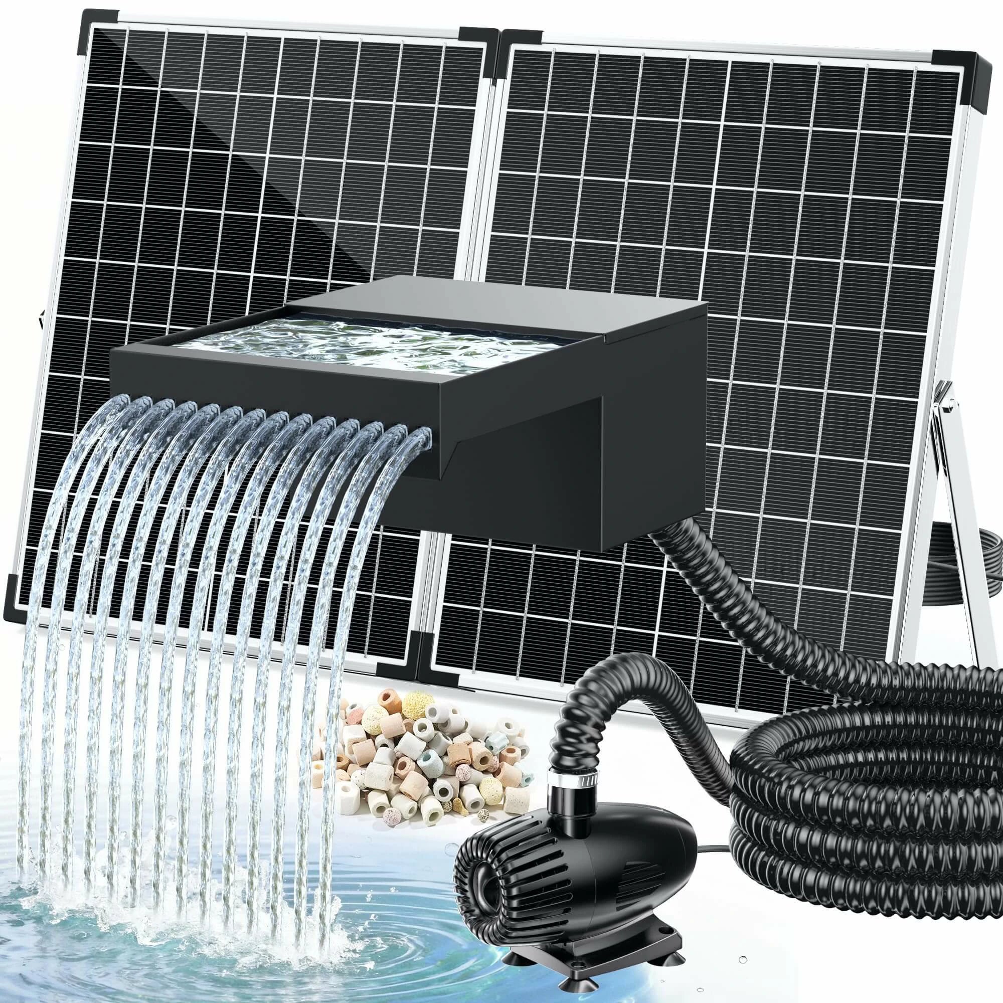 P552S 55W Solar Pond Waterfall Spillway with Fountain Pump