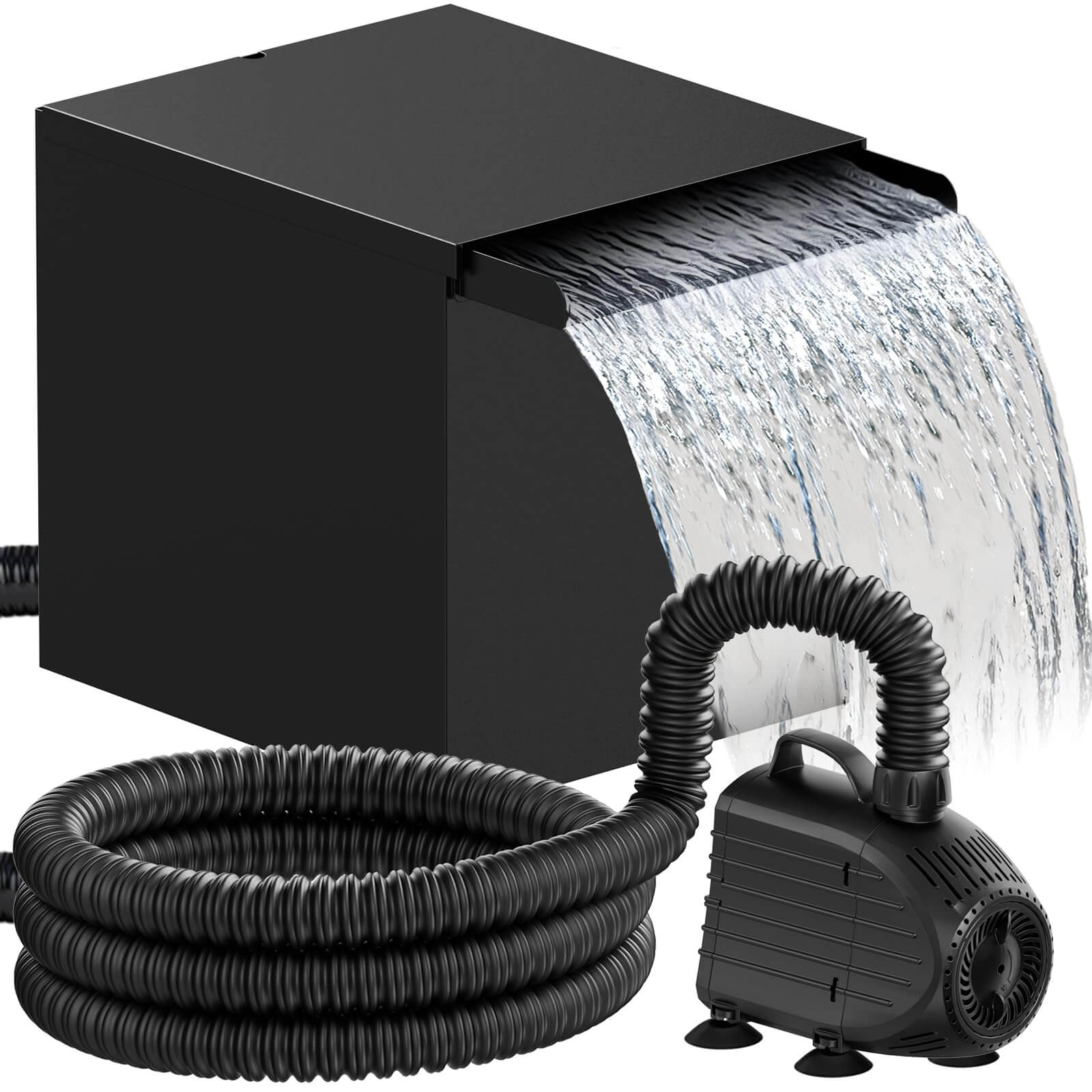 80W 1200GPH Electric Waterfall Pump Kit with 12"x13.4"x13.4" Spillway