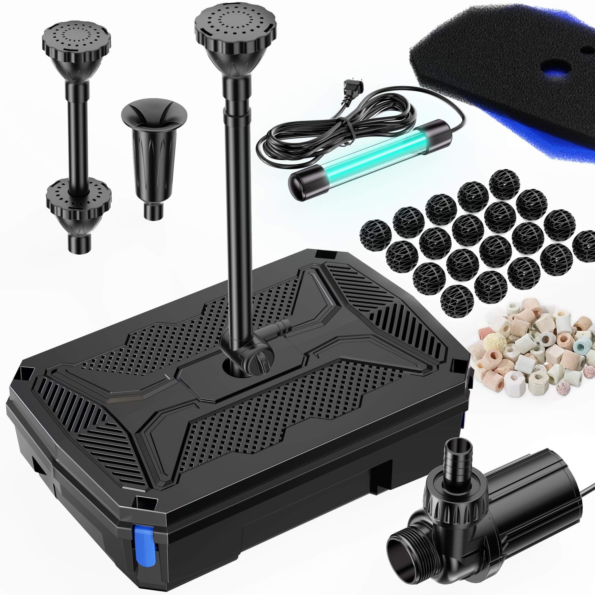 P2390 40W 660GPH AC Pond Filter Fountain with UV Light