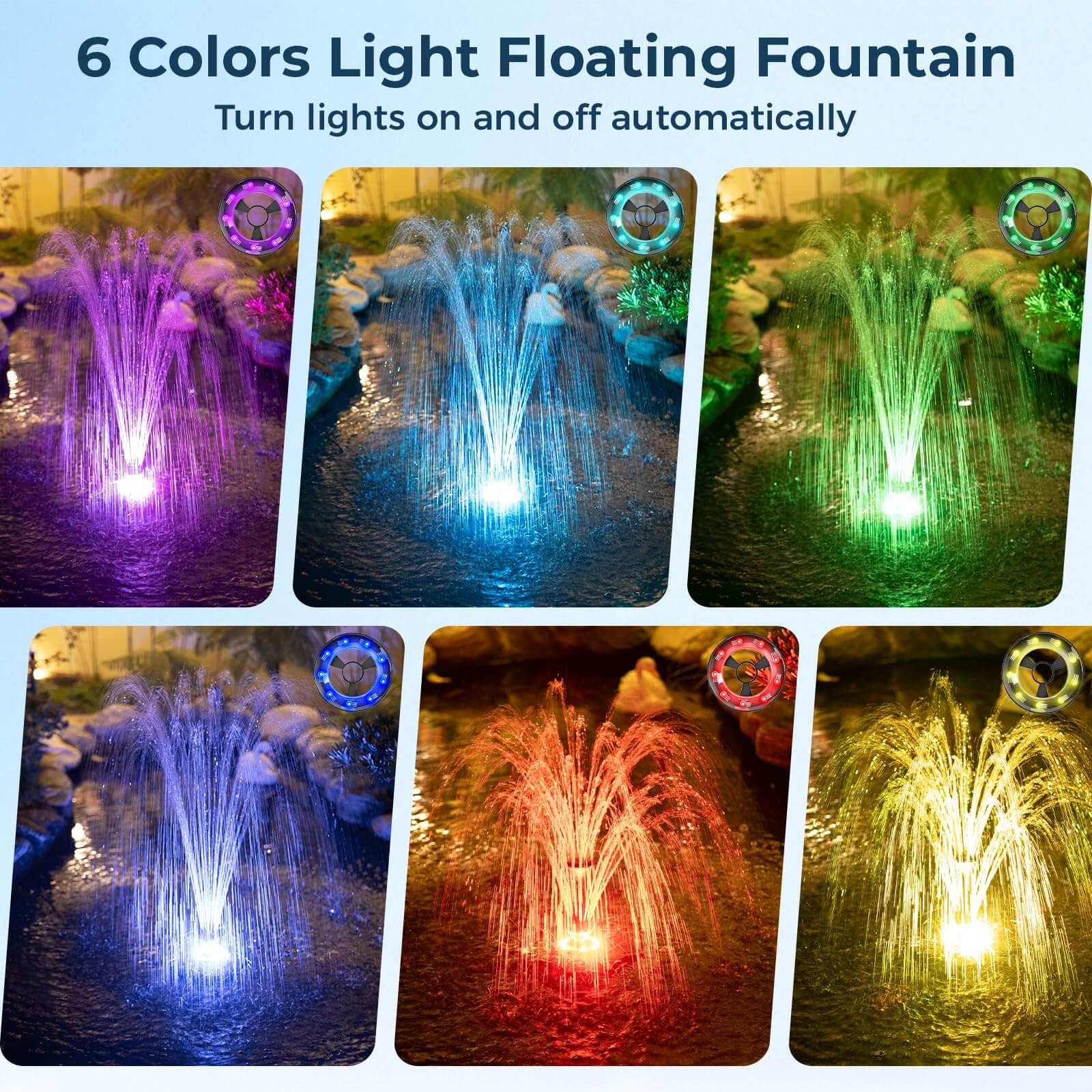 floating fountains for ponds,floating pond fountain with led lights,floating pond fountain with lights,floating water fountain