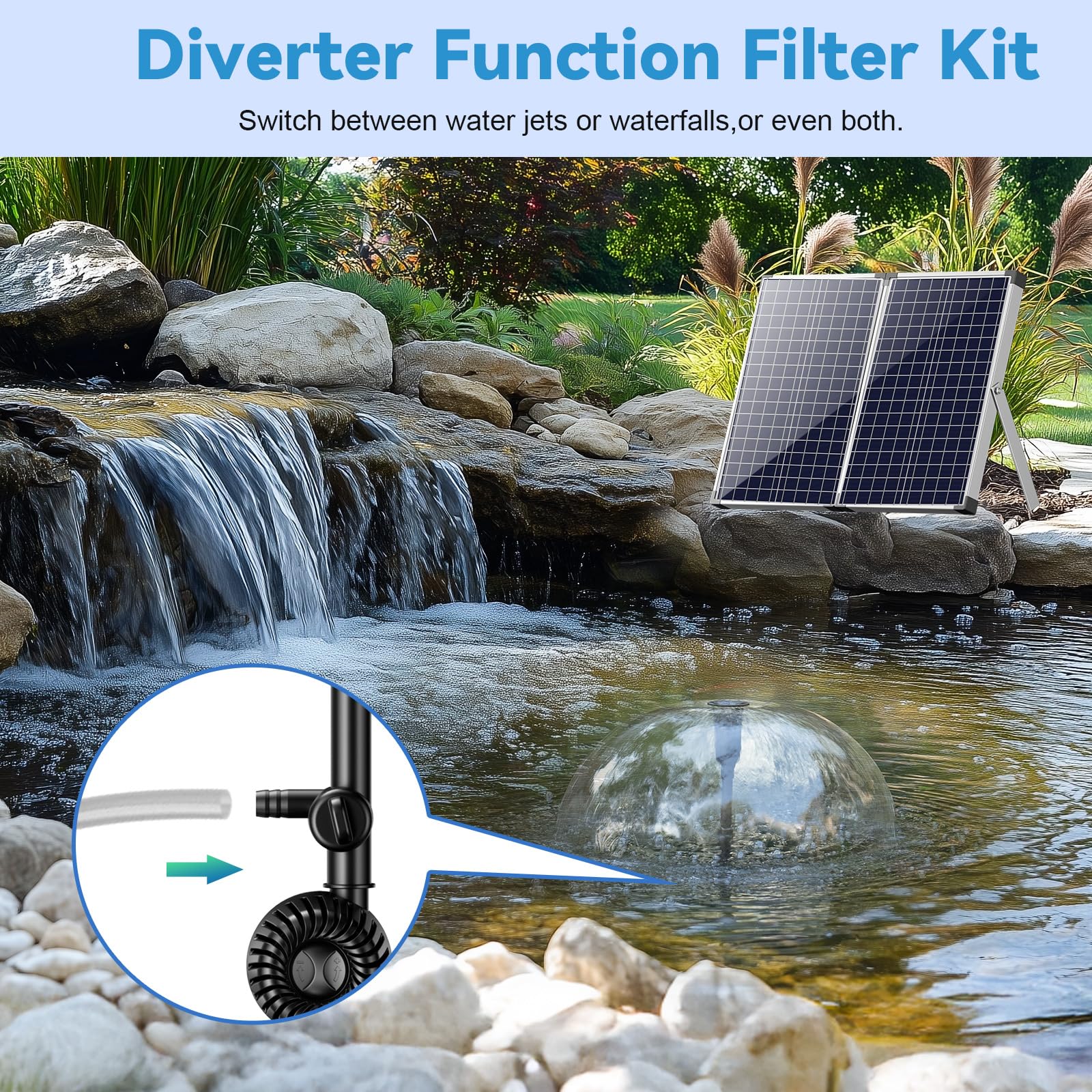 70W 680GPH Solar Water Fountain Pump