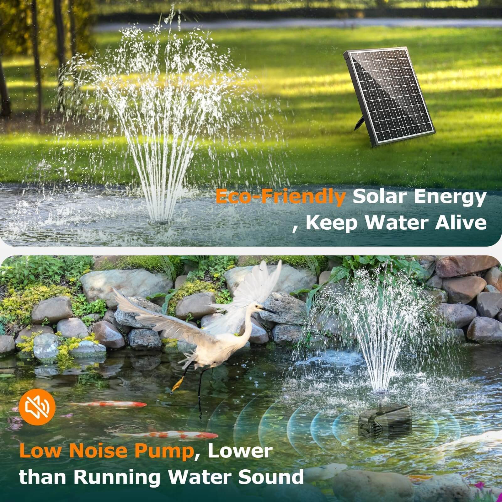 20W 280GPH Solar Water Fountain Pump