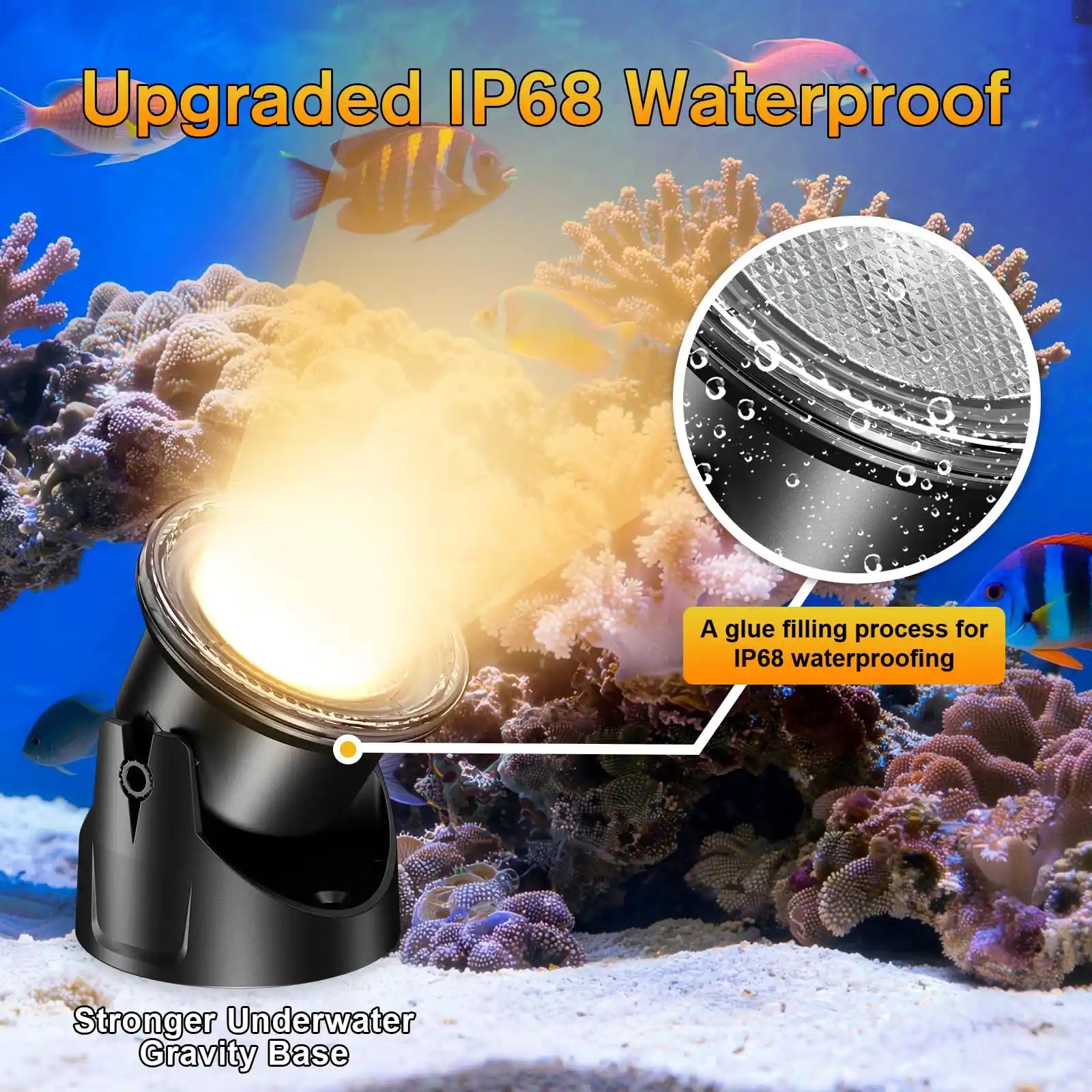 3W  Warmwhite Solar Underwater Lights with 3 Heads