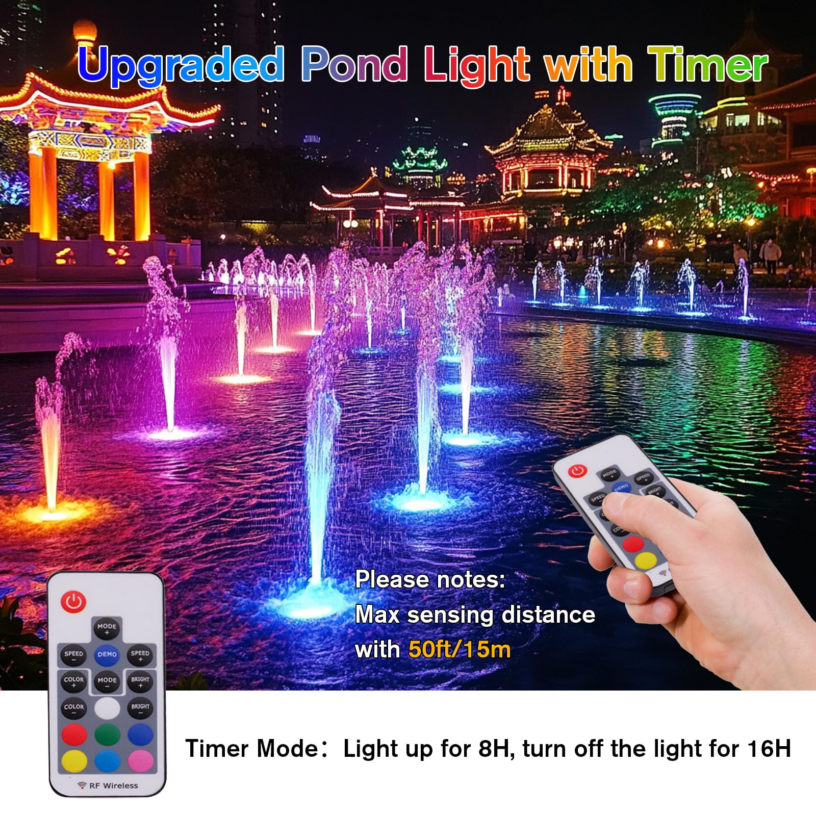 6-Head Colored Underwater Electric Pond Lights