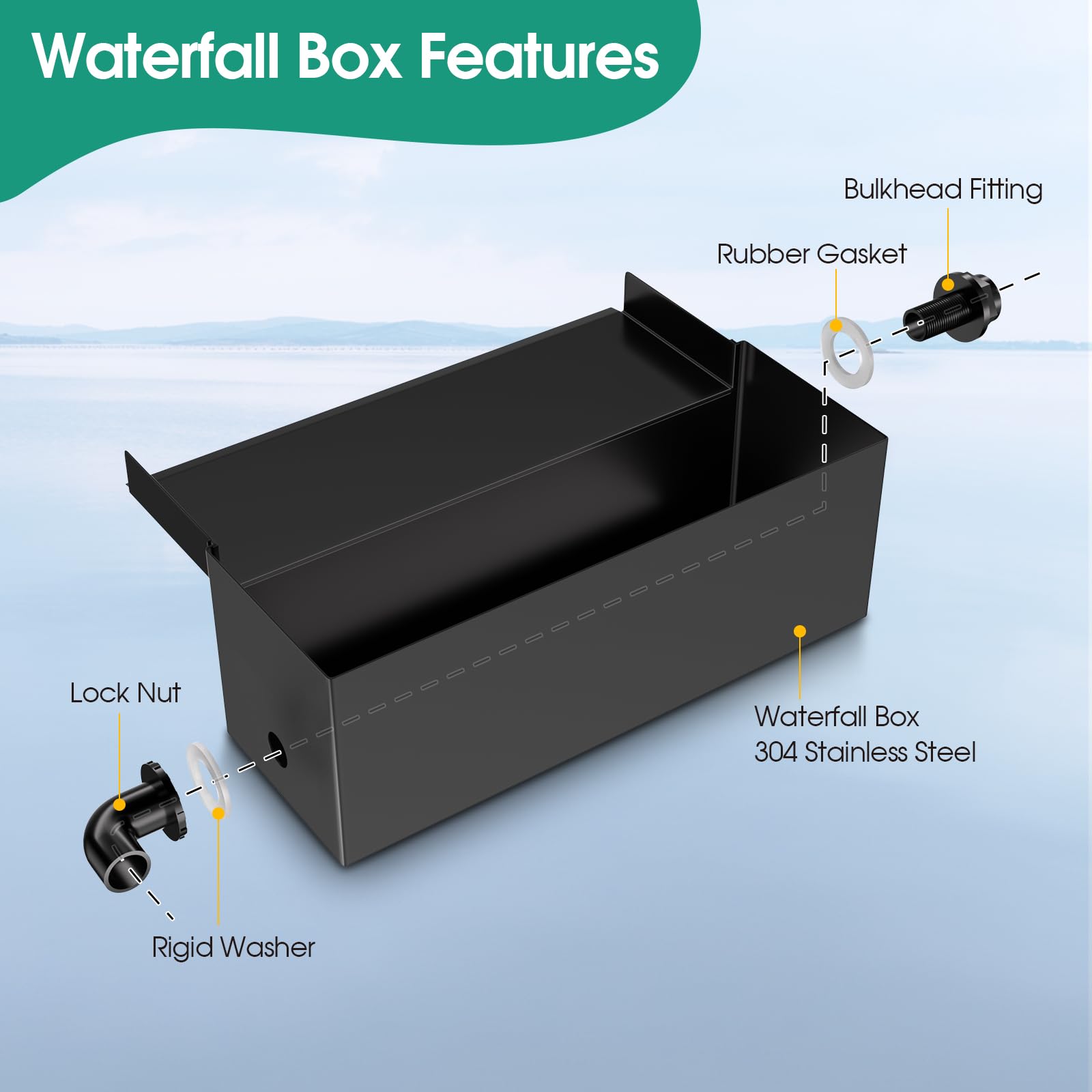 70W 580GPH Solar Waterfall Pump Kit with 12"x4.3" Spillway