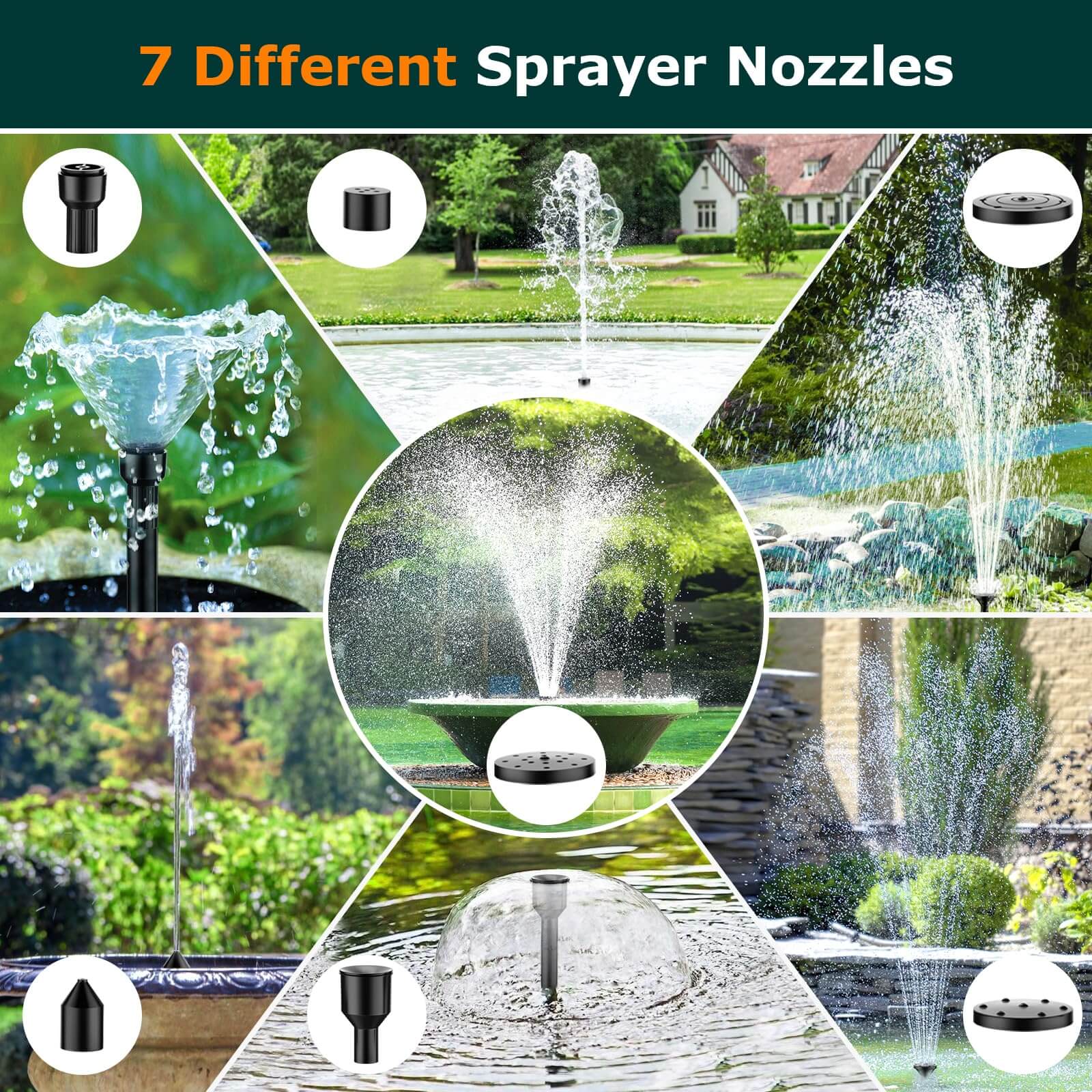 45W 340GPH Solar Water Fountain Pump