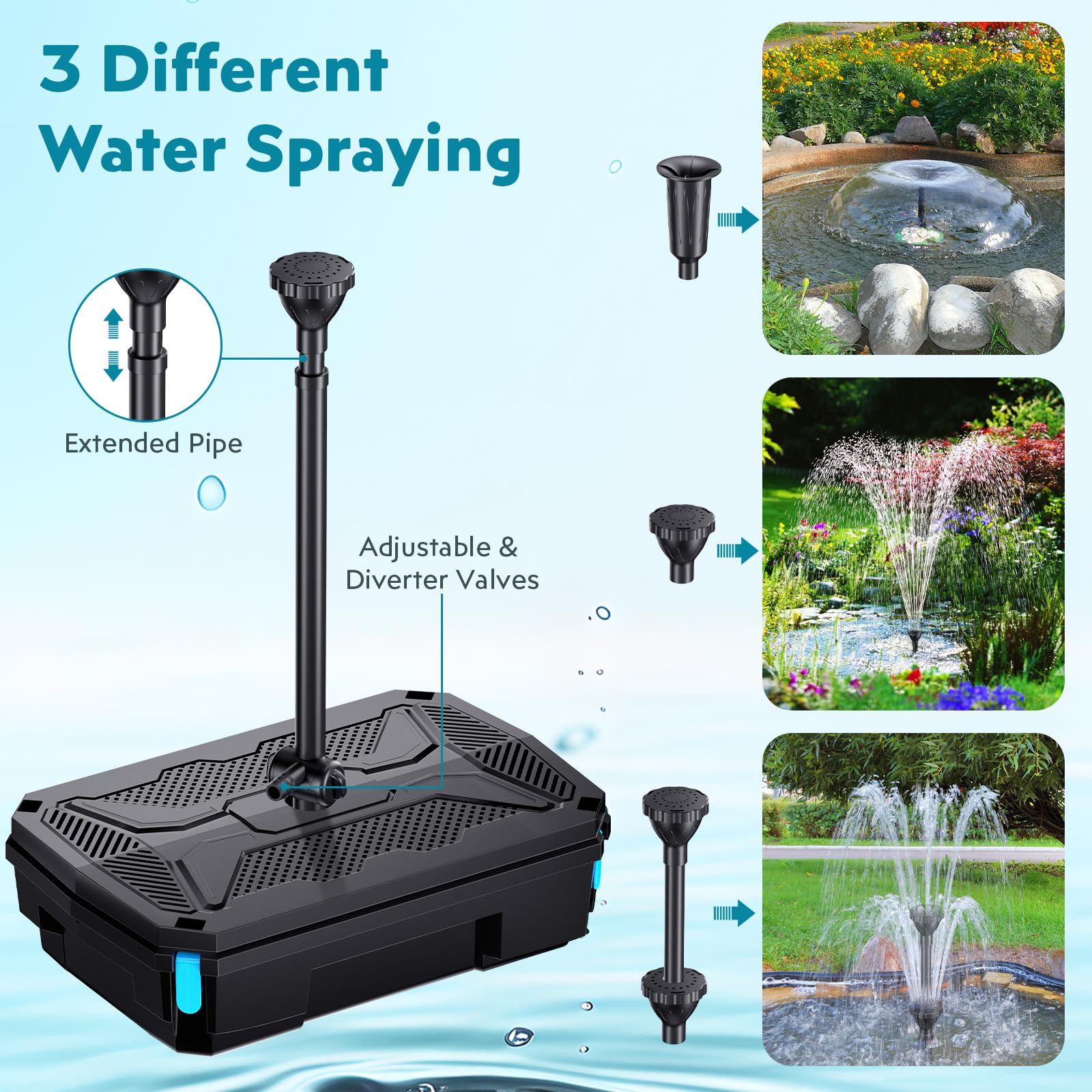 P37039 70W 680GPH Solar Pond Filter Fountain