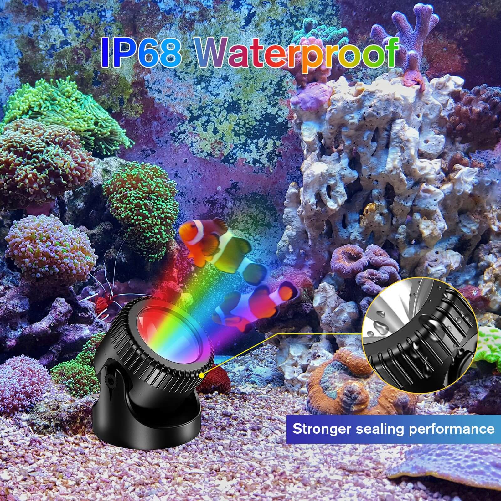 6-Head Colored Underwater Electric Pond Lights