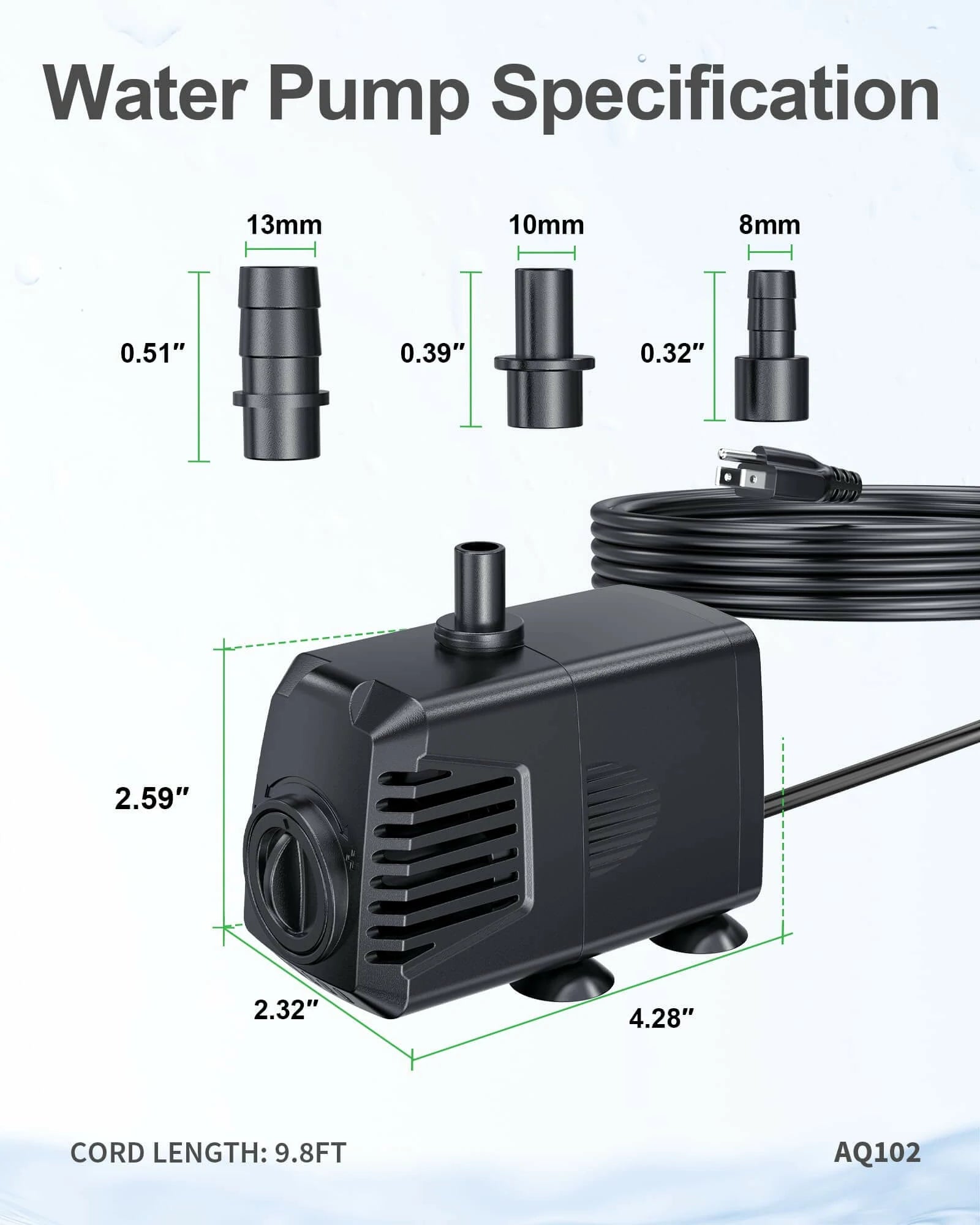 200GPH Submersible Water Pump