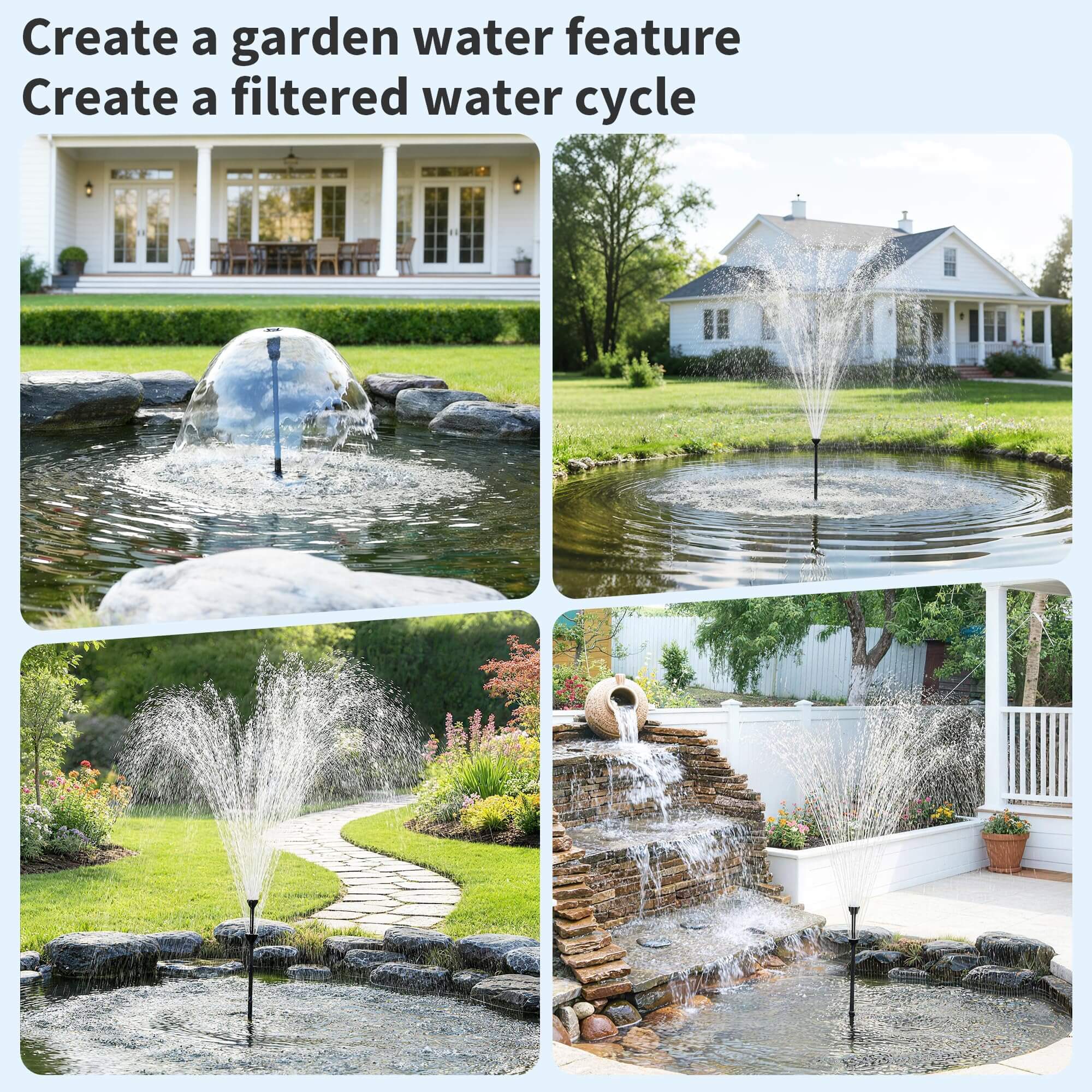 P2390 40W 660GPH AC Pond Filter Fountain with UV Light