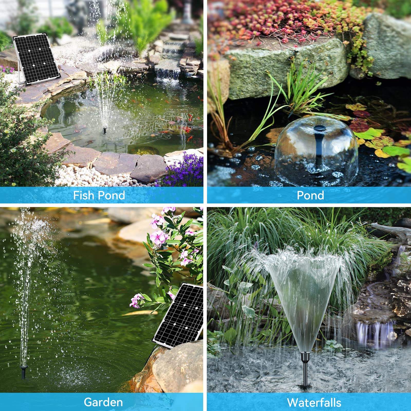 45W 340GPH Solar Water Fountain Pump