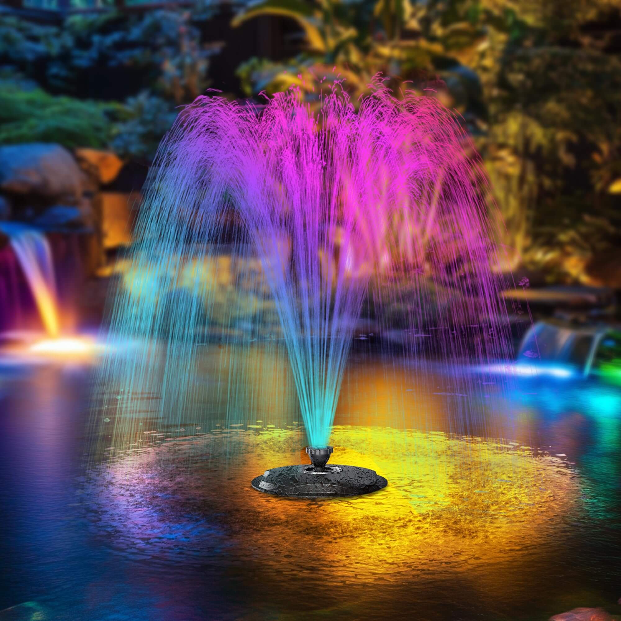45W 660GPH Floating Fountain with LED Light
