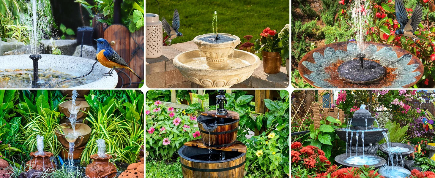 mini solar fountain for bird bath usage
