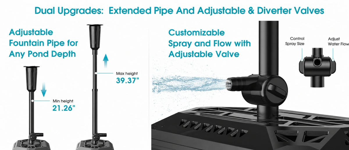 pond filter with fountain dual upgrades