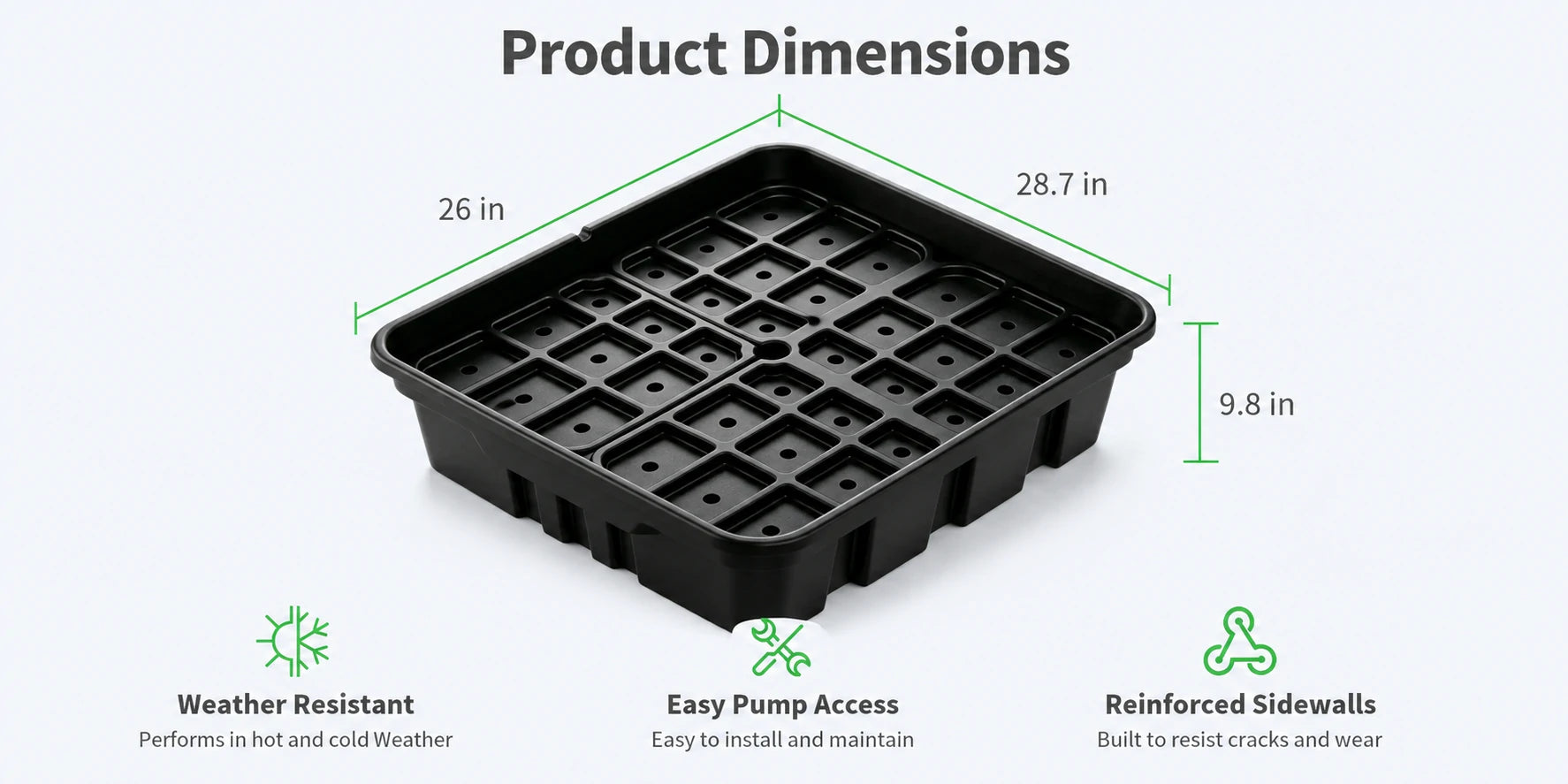 pondless waterfall vault dimensions
