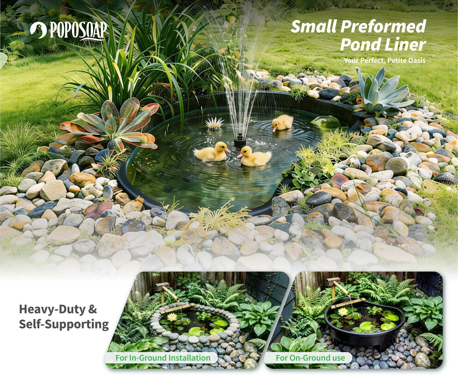33 Gallon Rigid Preformed Plastic Ponds