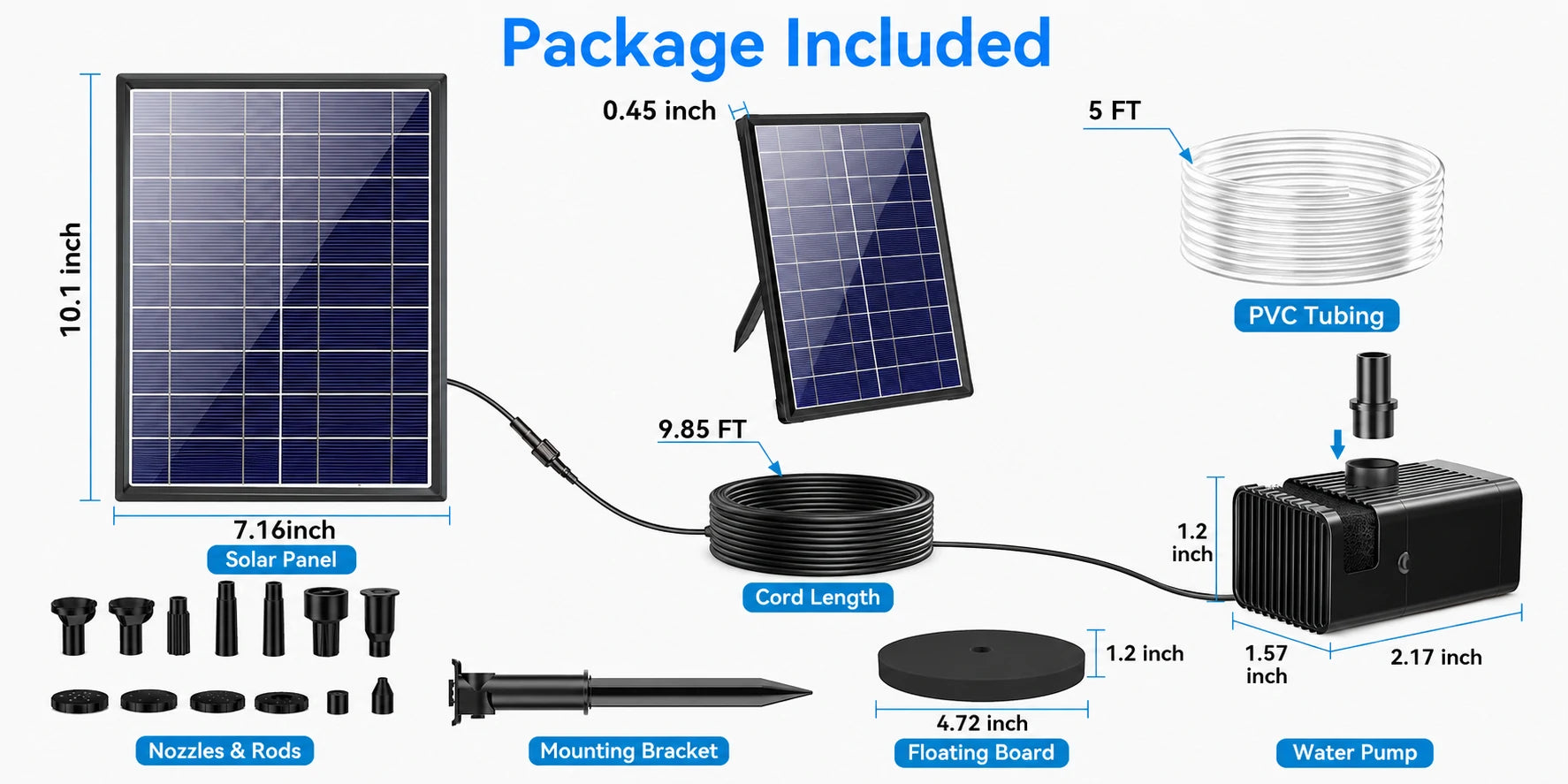solar bird bath fountain pump package include