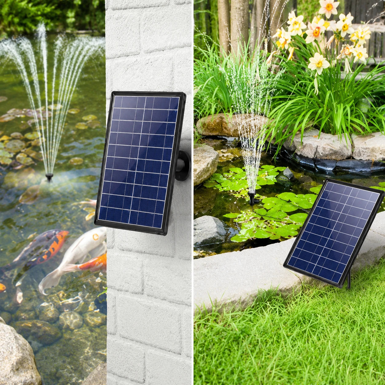 solar fountain pump with battery backup mount