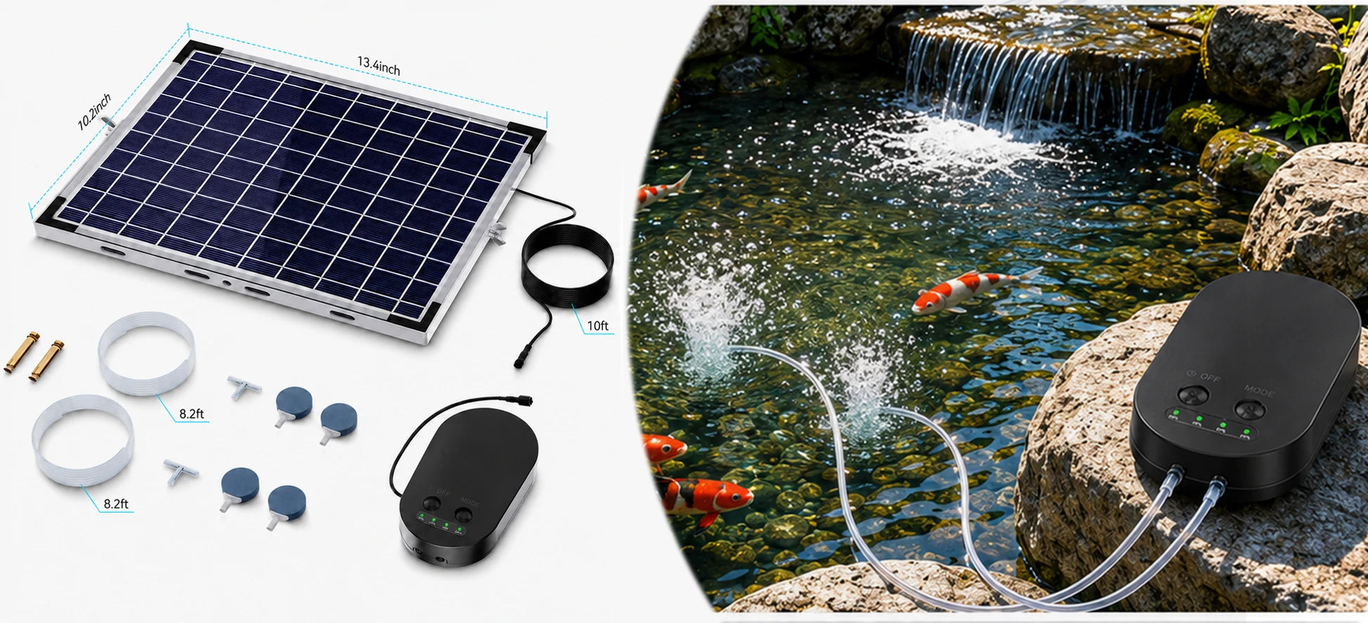 solar pond aeration systems package