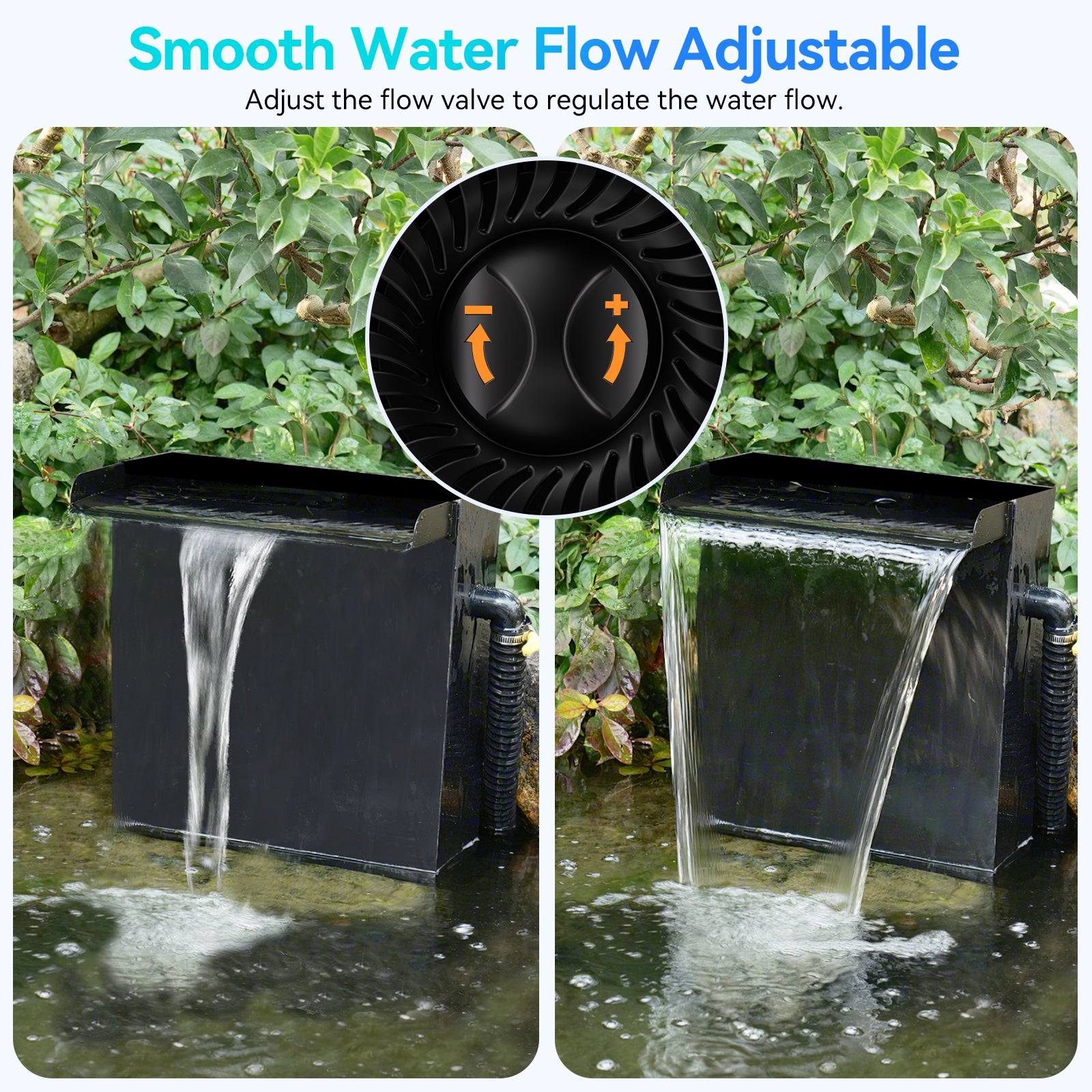 70W 580GPH Solar Waterfall Pump Kit with 12"x13.4" Spillway