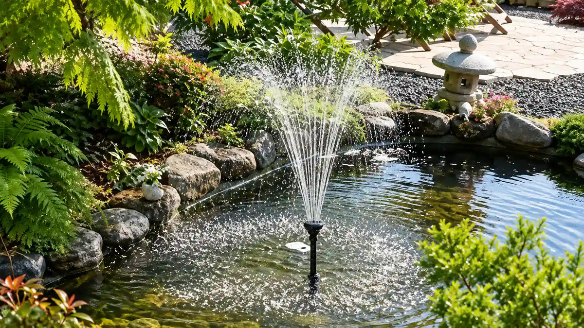 filtration pond system in sunny day