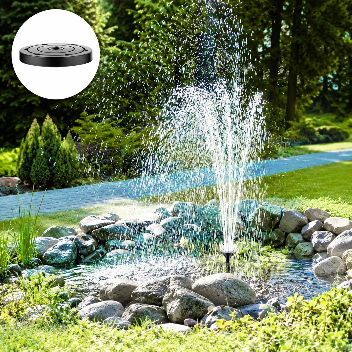 water fountain solar pump head styles
