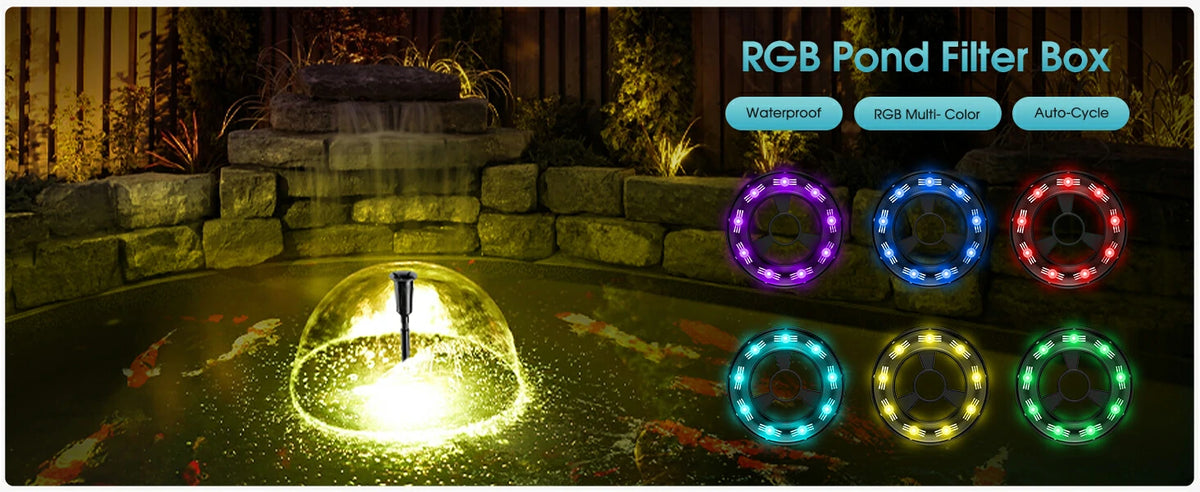 water pond filter rgb light